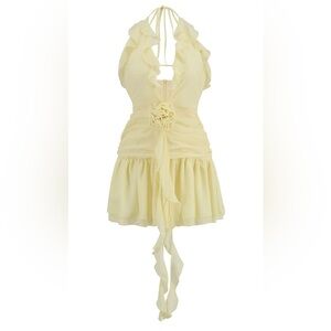 Brand new never worn with tags- YELLOW MINI RUFFLE DRESS